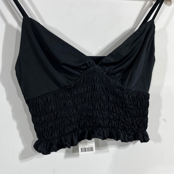 Urban Outfitters Tops - UO Y2K Fairy Grunge Smocked Crop Cami Top Black Medium Whimsigoth Concert